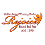 WMEJ Rejoice AM 1190 and FM 104.3 logo