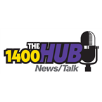 WHUB Newstalk 107.7 and 1400 The Hub logo