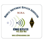 K9MAR 442.050 Mhz repeater and Latino Echolink logo